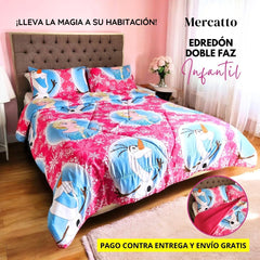 ¡OFERTA ESPECIAL! Edredón Doble Faz Frozen❄️  Cama Doble