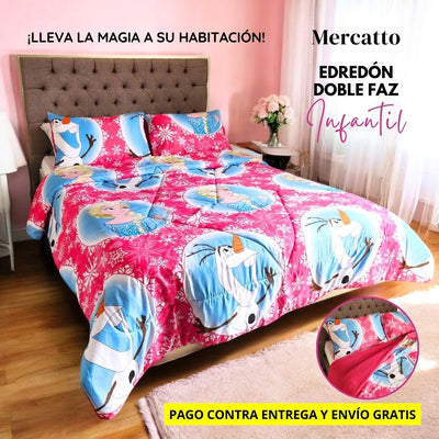 ¡OFERTA ESPECIAL! Edredón Doble Faz Frozen❄️  Cama Doble