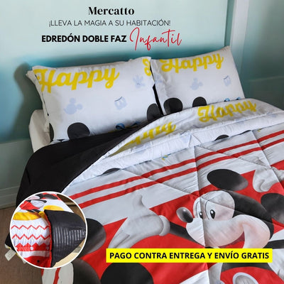 ¡OFERTA ESPECIAL! EDREDÓN DOBLE FAZ INFANTIL MICKEY 🎈 CAMA DOBLE