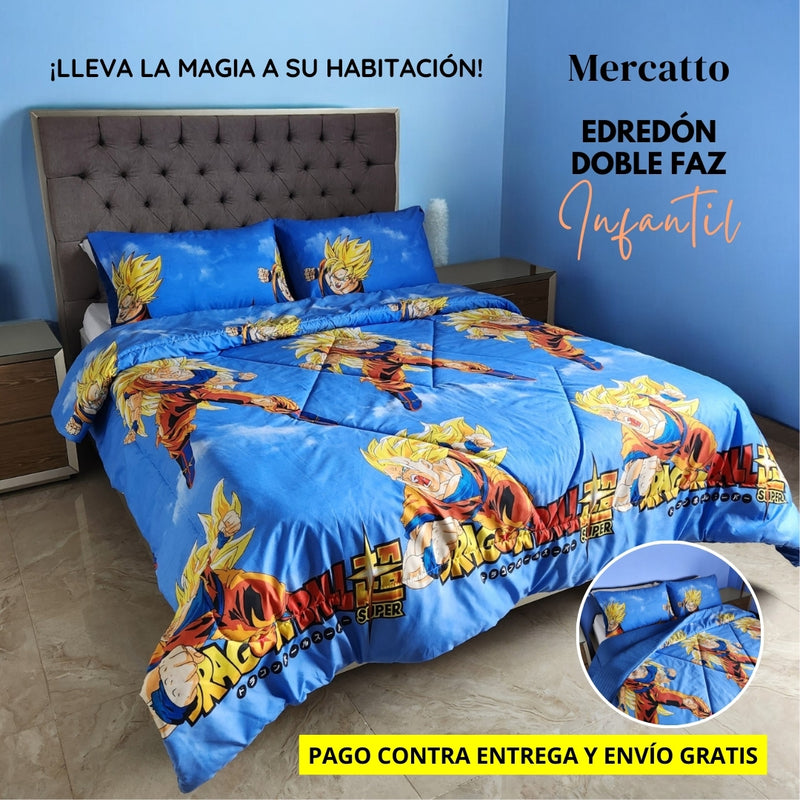 ¡OFERTA ESPECIAL! EDREDÓN DOBLE FAZ DRAGON BALL SUPER 🔥 CAMA DOBLE