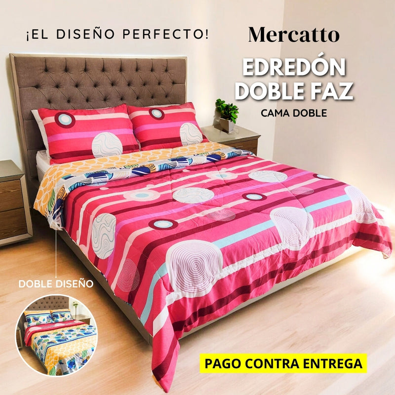 ¡OFERTA ESPECIAL! EDREDÓN DOBLE FAZ FUCSIA 🌺 CAMA DOBLE