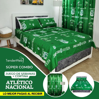 ¡COMBO NACIONAL! Juego de sábanas + Cortinas